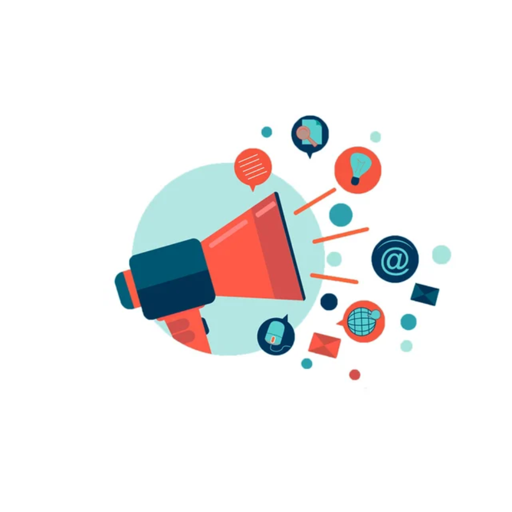 Icônes de réseaux sociaux (Facebook, Instagram, LinkedIn) gérées par notre agence de marketing digital au Sénégal.