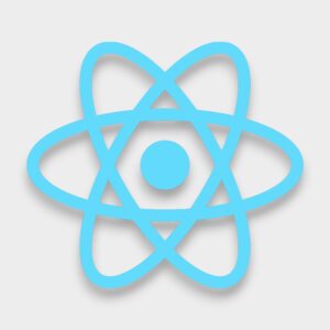 Logo React. Le framework de développement front-end d'applications web dynamiques par Polygon à Dakar.