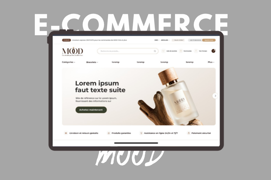 mood.sn - site e-commerce de produits capillaires, maquillage et habillement unisexe développé par POLYGON à Dakar